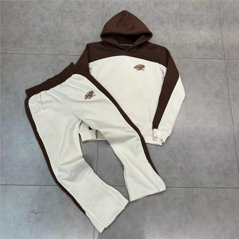 Syna World Tracksuit, a patchwork all LOGO hoodie, a niche American high street hoodie for casual wear