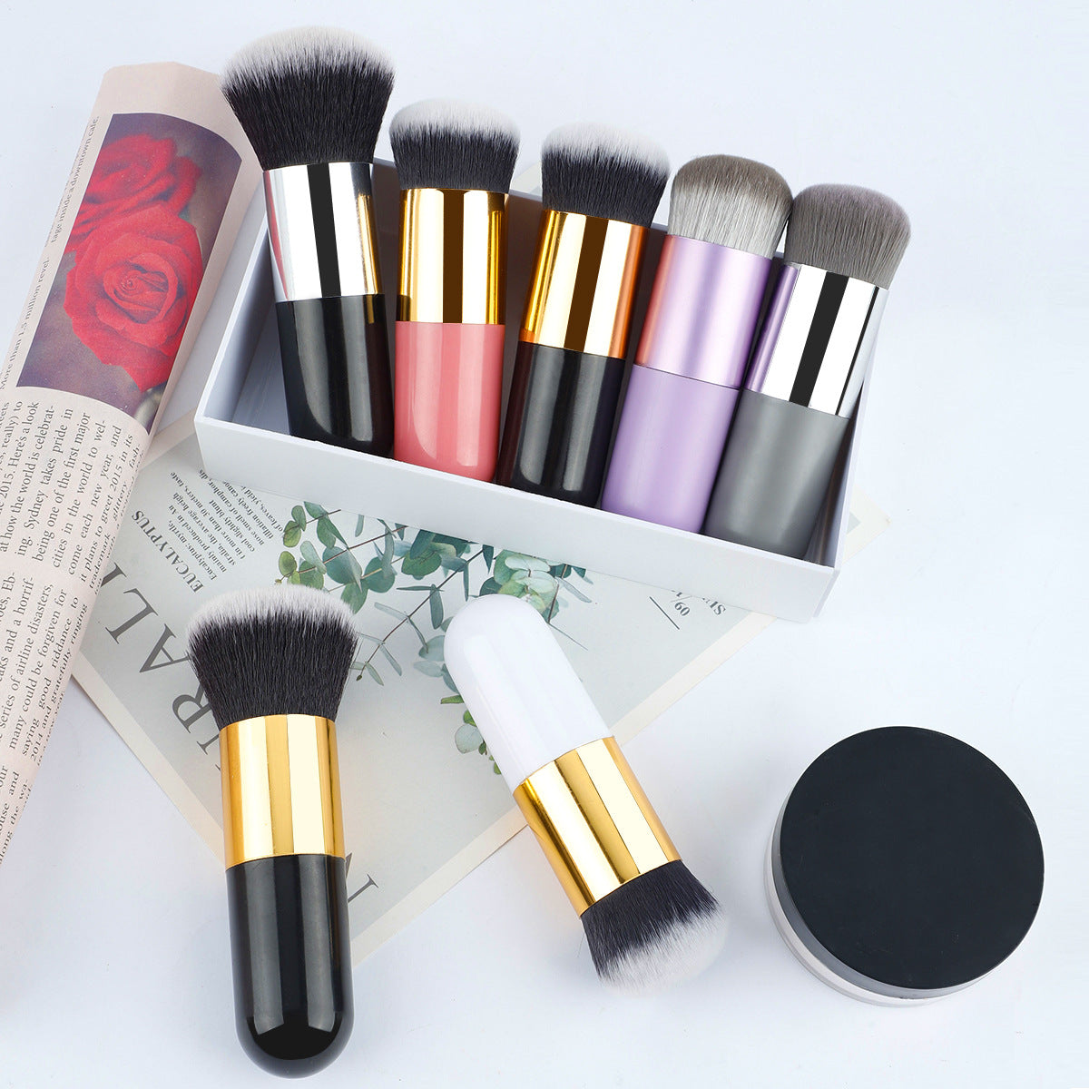 Single y base makeup brush, round-tipped loose brush, BB cream brush, blush brush, makeup brush