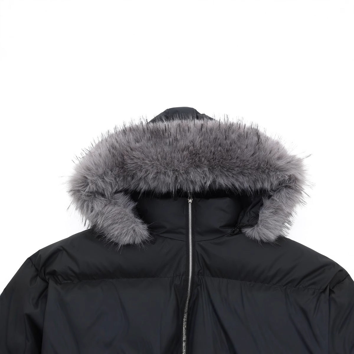 Detachable wool-collared hooded cotton-padded jacket, loose and thick warm bread jacket