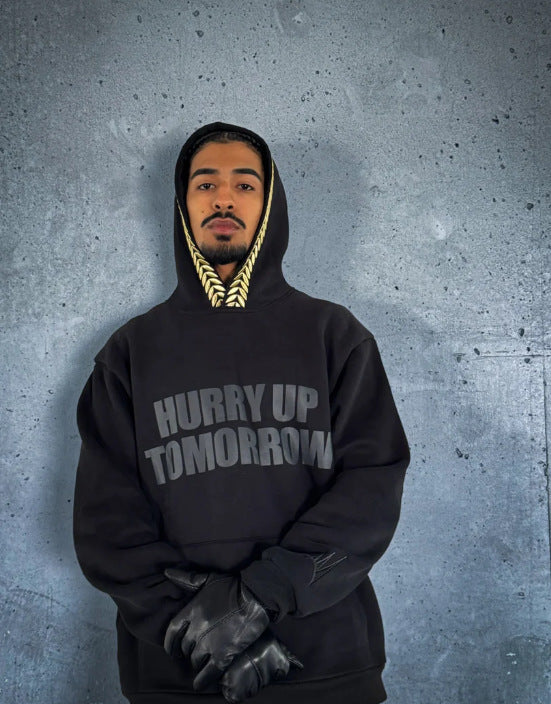 Spring and autumn polyester hooded sweatshirt