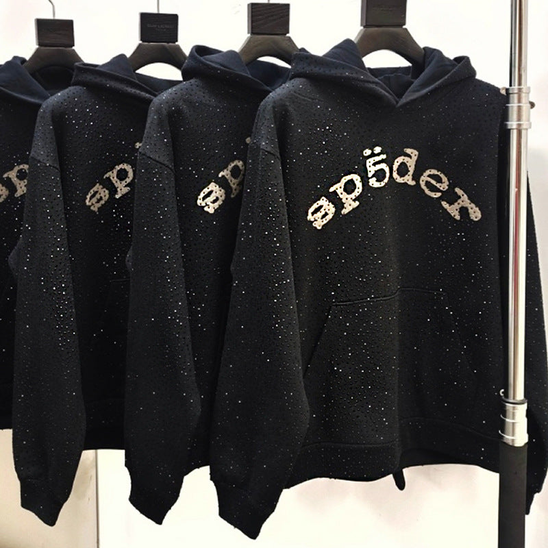 High-quality original Sp5der rhine hoodie 450g heavy fleece hoodie