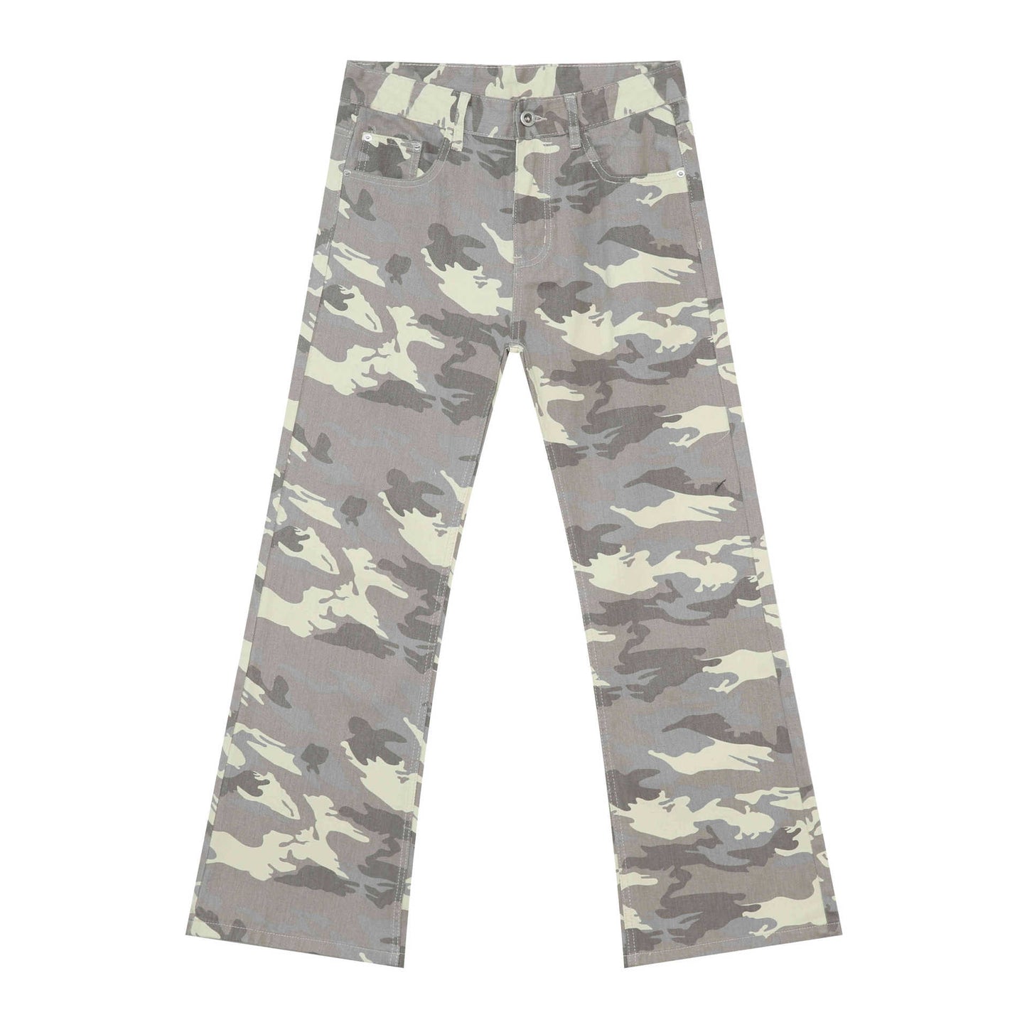 Jiezhan Youhuo: American camouflage slightly flared jeans, 25 autumn street loose casual pants