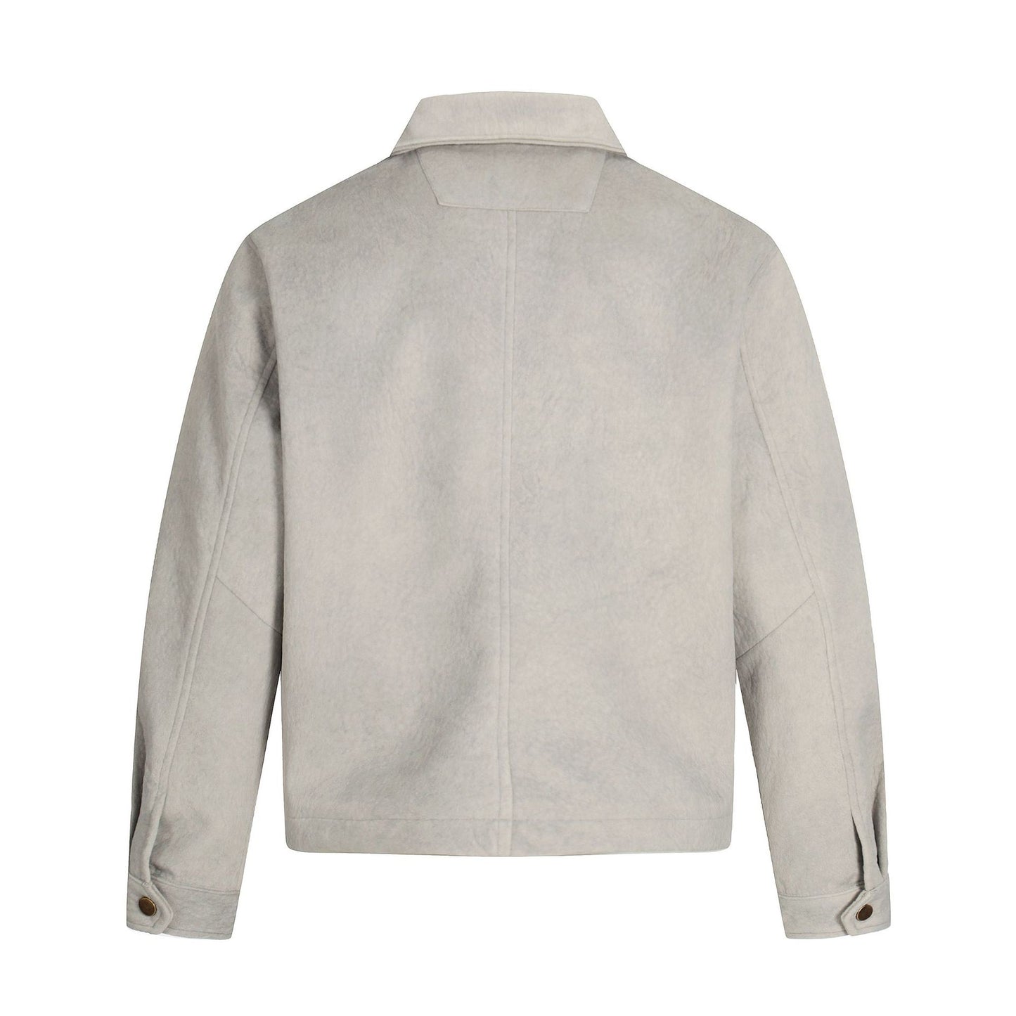 A men's short and wide shoulder jacket with windproof design