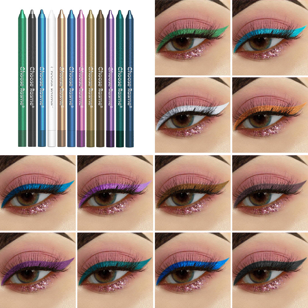 Watervast Eyeliner - Langhoudende, waterproof oog- en lippenstift, 12-delige set