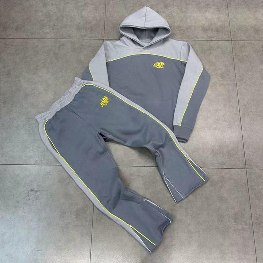 Syna World Tracksuit, a patchwork all LOGO hoodie, a niche American high street hoodie for casual wear