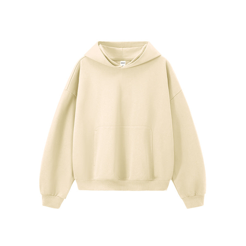 Jiezhan Men's Wear: Dragon Scale Hooded Sweatshirt 25 Autumn boxy Short Style 380G Loose Pocket Men's Long Sleeve