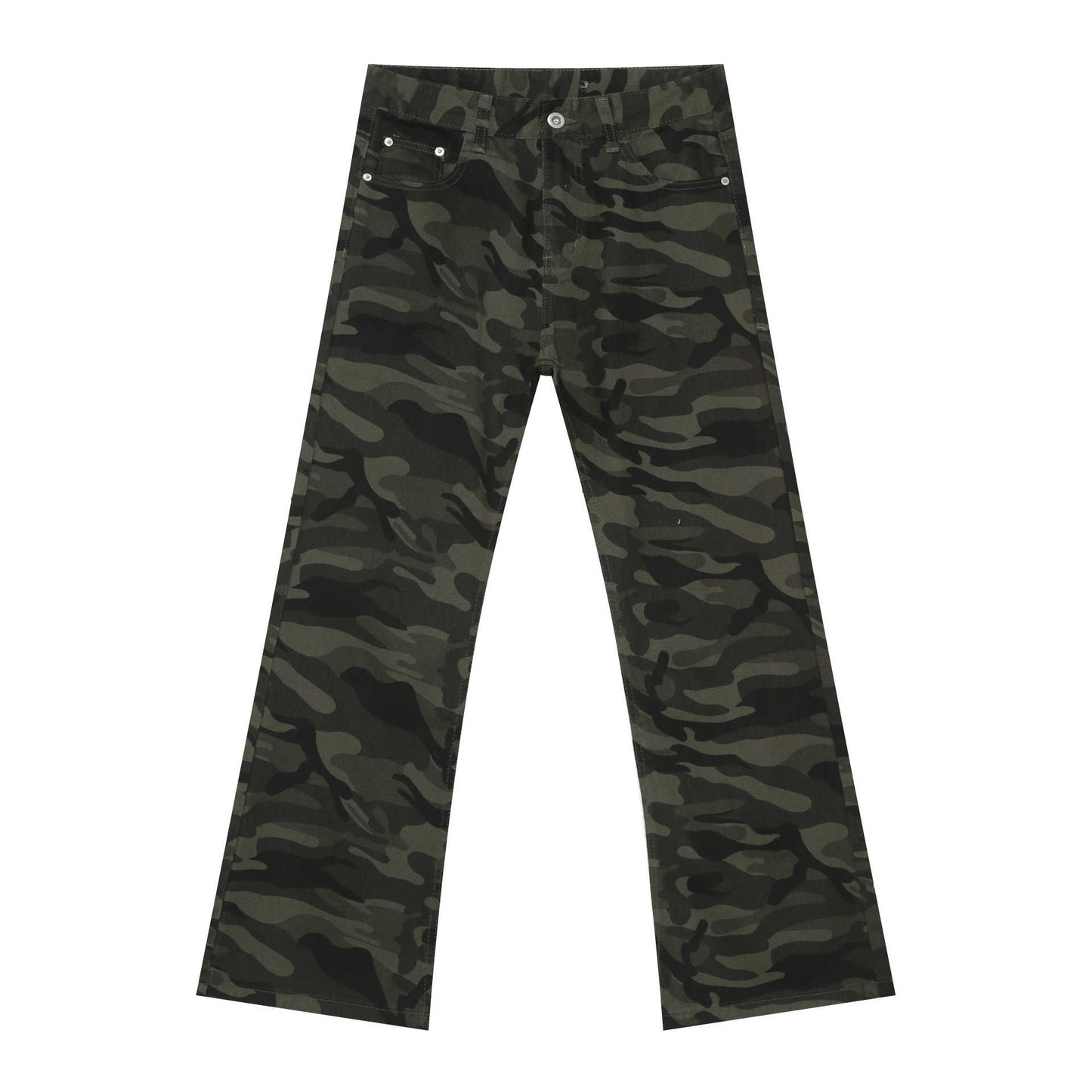 Jiezhan Youhuo: American camouflage slightly flared jeans, 25 autumn street loose casual pants
