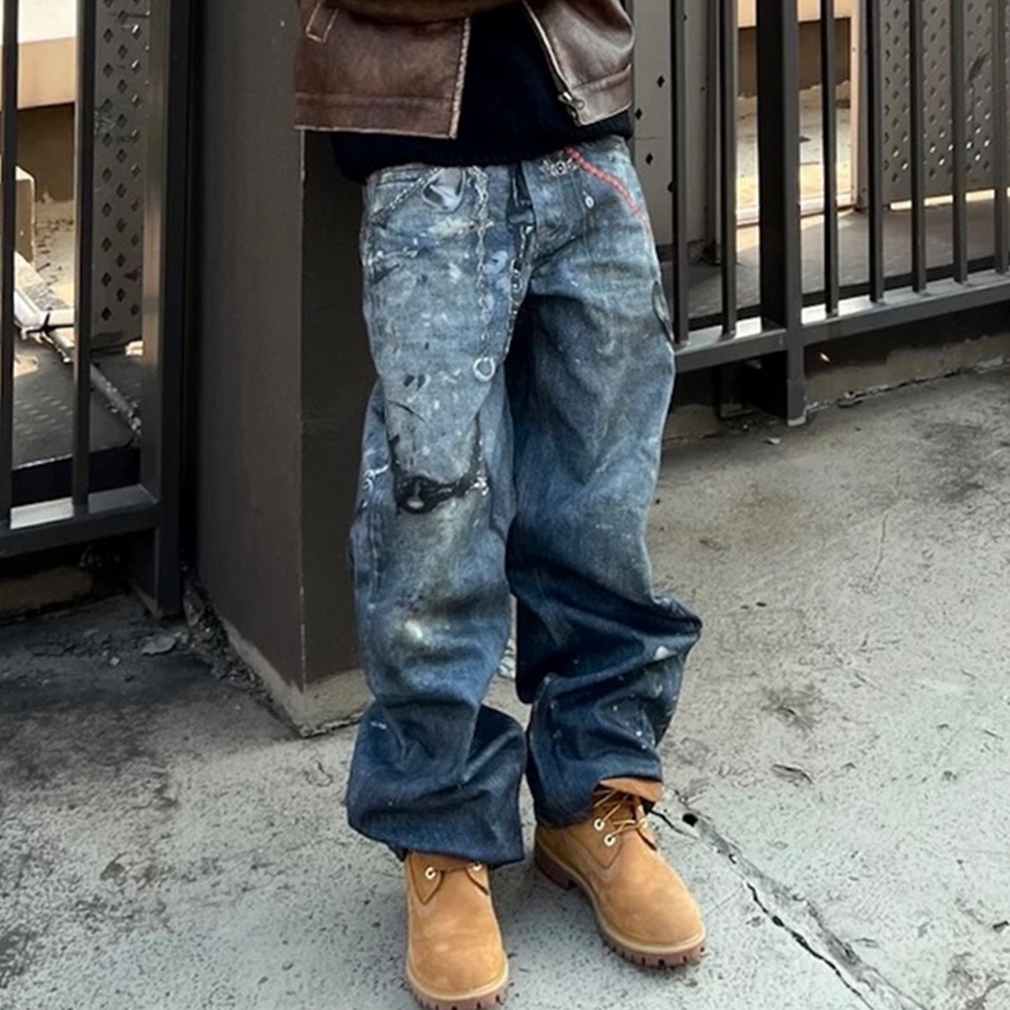 Men's jeans, straight-leg trousers