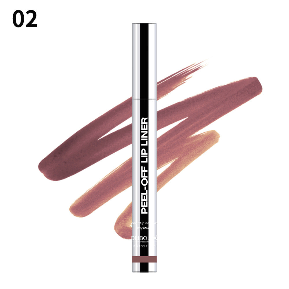 Pull-off lip liner dye and peel-off non-makeup lip liner lipstick show lip color
