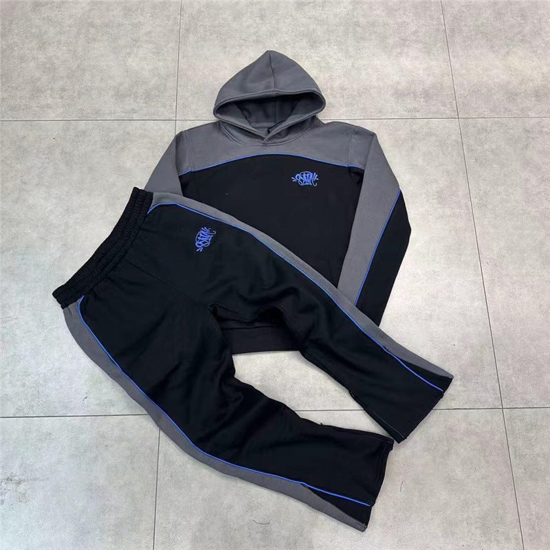 Syna World Tracksuit, a patchwork all LOGO hoodie, a niche American high street hoodie for casual wear