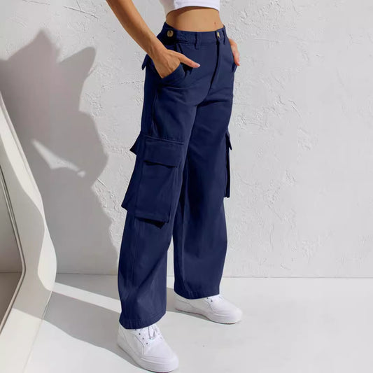 Multi-pocket cargo jeans woman