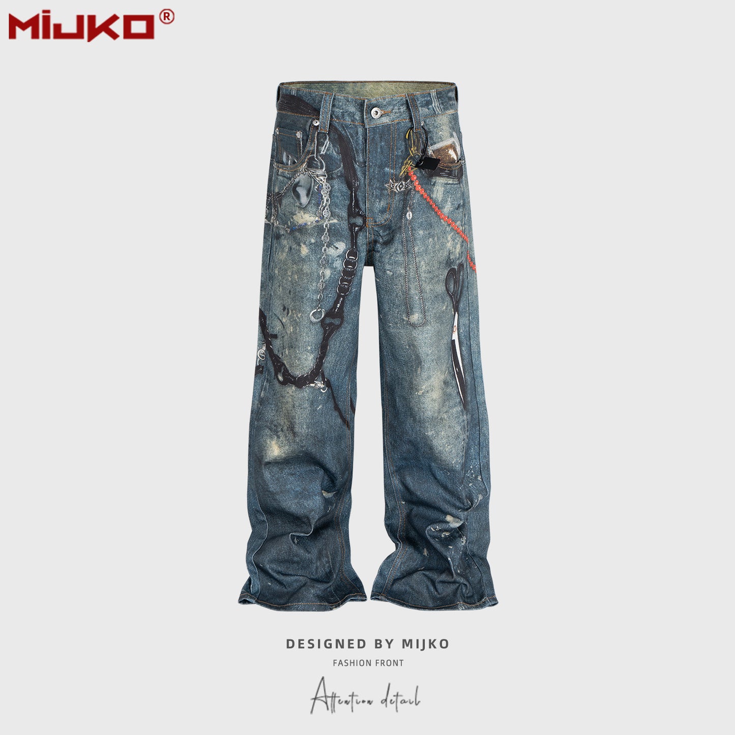 Men's jeans, straight-leg trousers