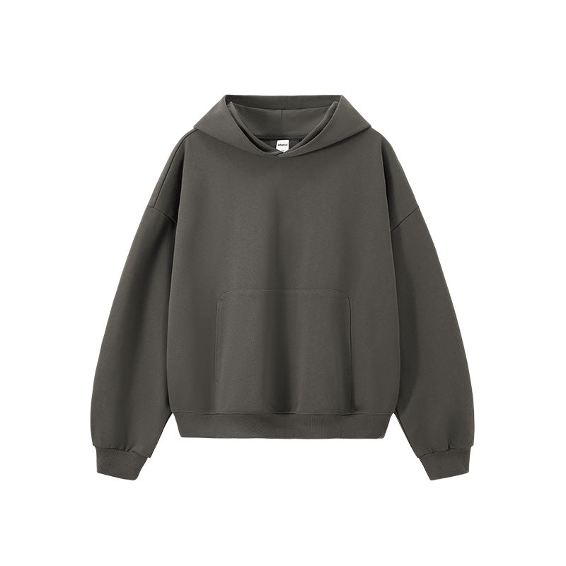 Jiezhan Men's Wear: Dragon Scale Hooded Sweatshirt 25 Autumn boxy Short Style 380G Loose Pocket Men's Long Sleeve