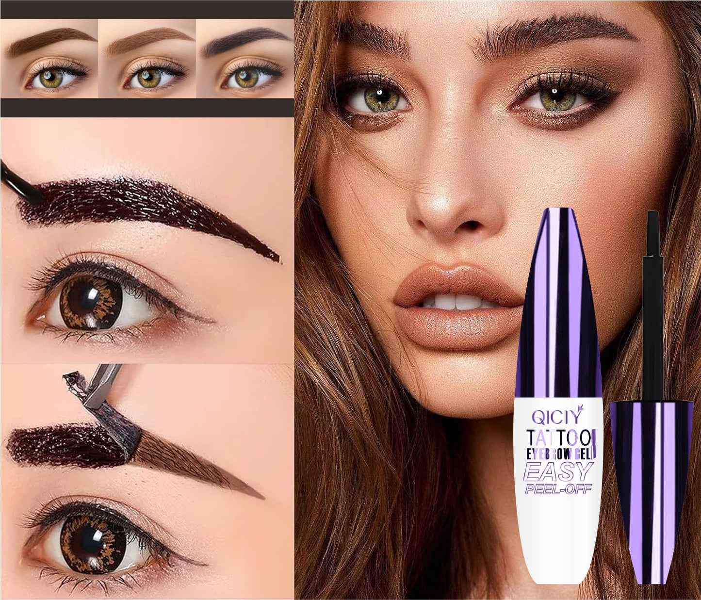 QICIY Peel-off Eyebrow Cream is long-lasting, prevents udging, and is not easy to fall off