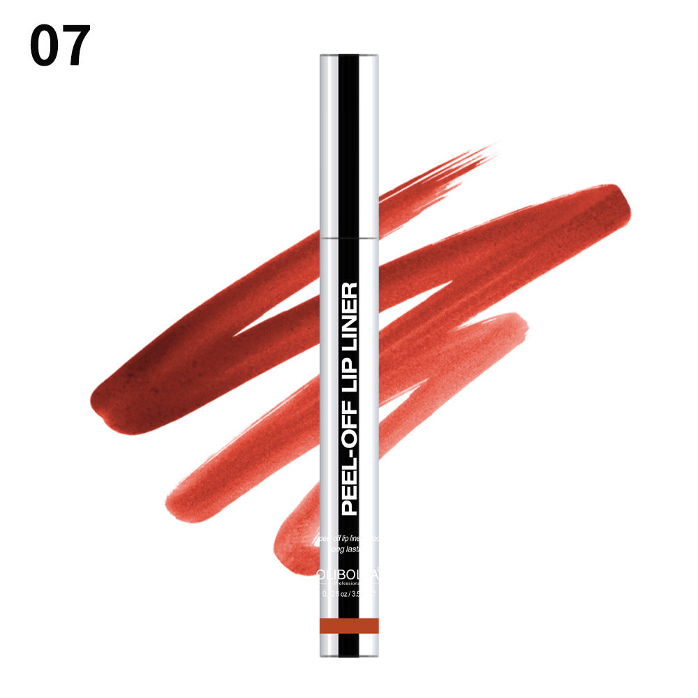 Pull-off lip liner dye and peel-off non-makeup lip liner lipstick show lip color