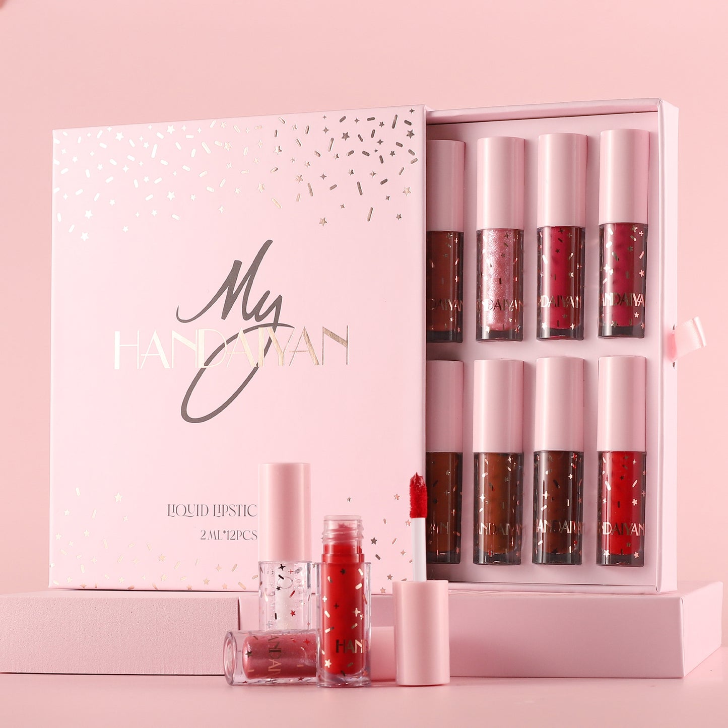 12-piece matte lip gloss anti-sticking cup handaiyan Lipstick Lip gloss Makeup