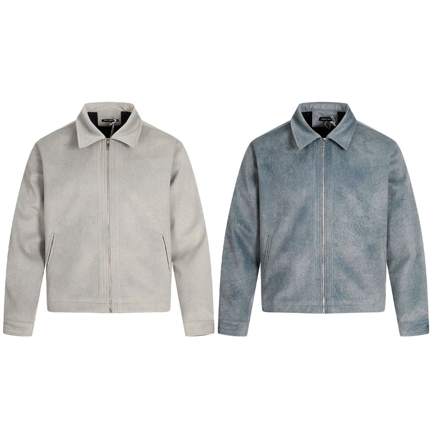 A men's short and wide shoulder jacket with windproof design