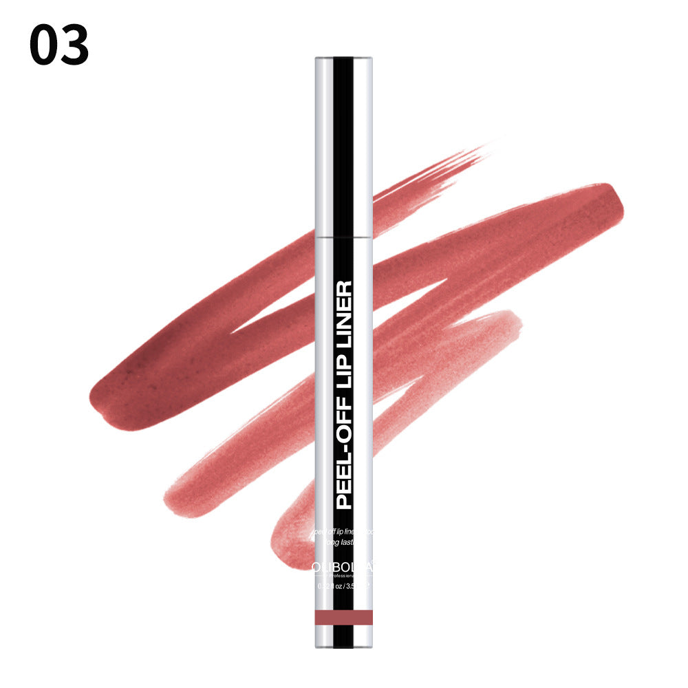 Pull-off lip liner dye and peel-off non-makeup lip liner lipstick show lip color
