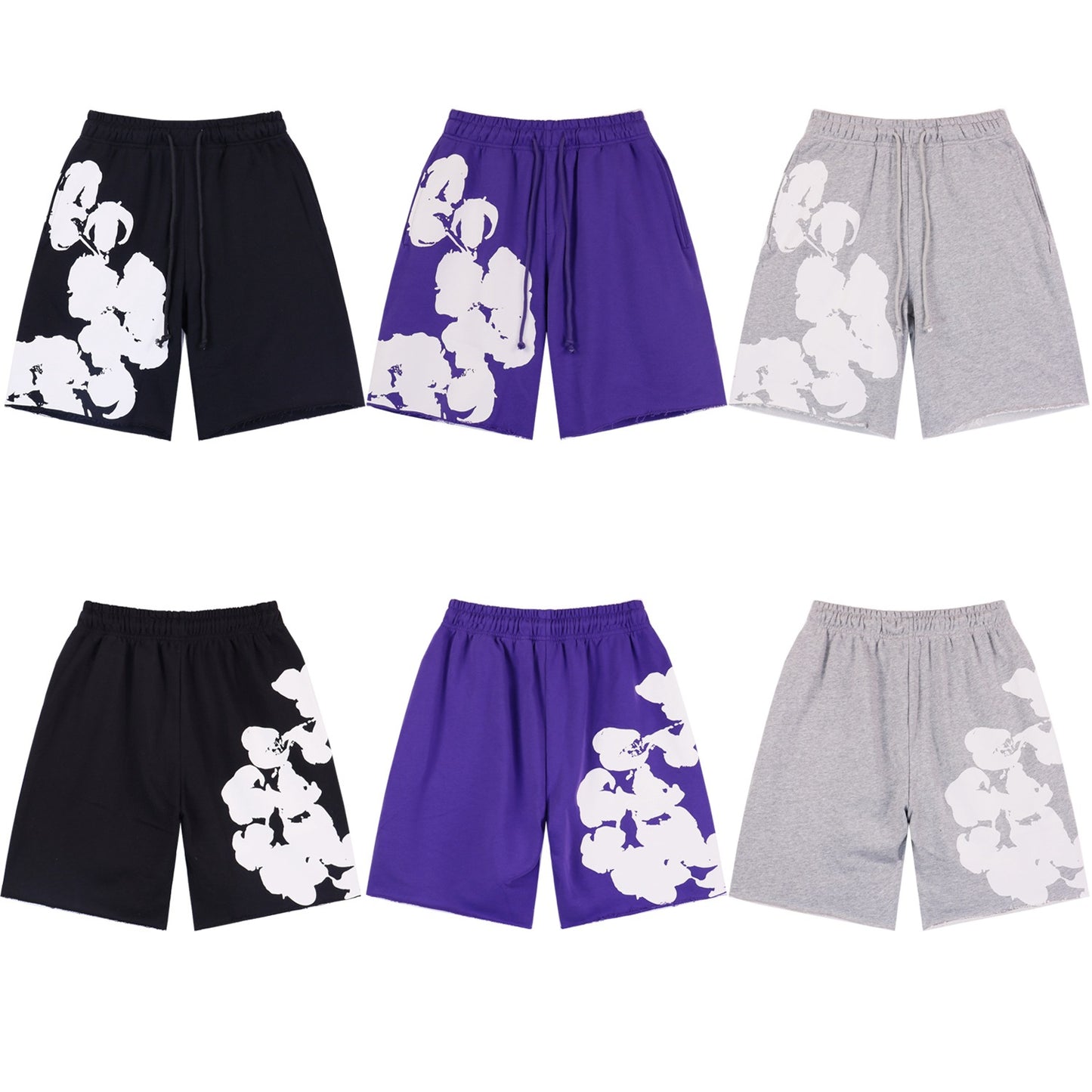 Men's floral printed pure cotton shorts