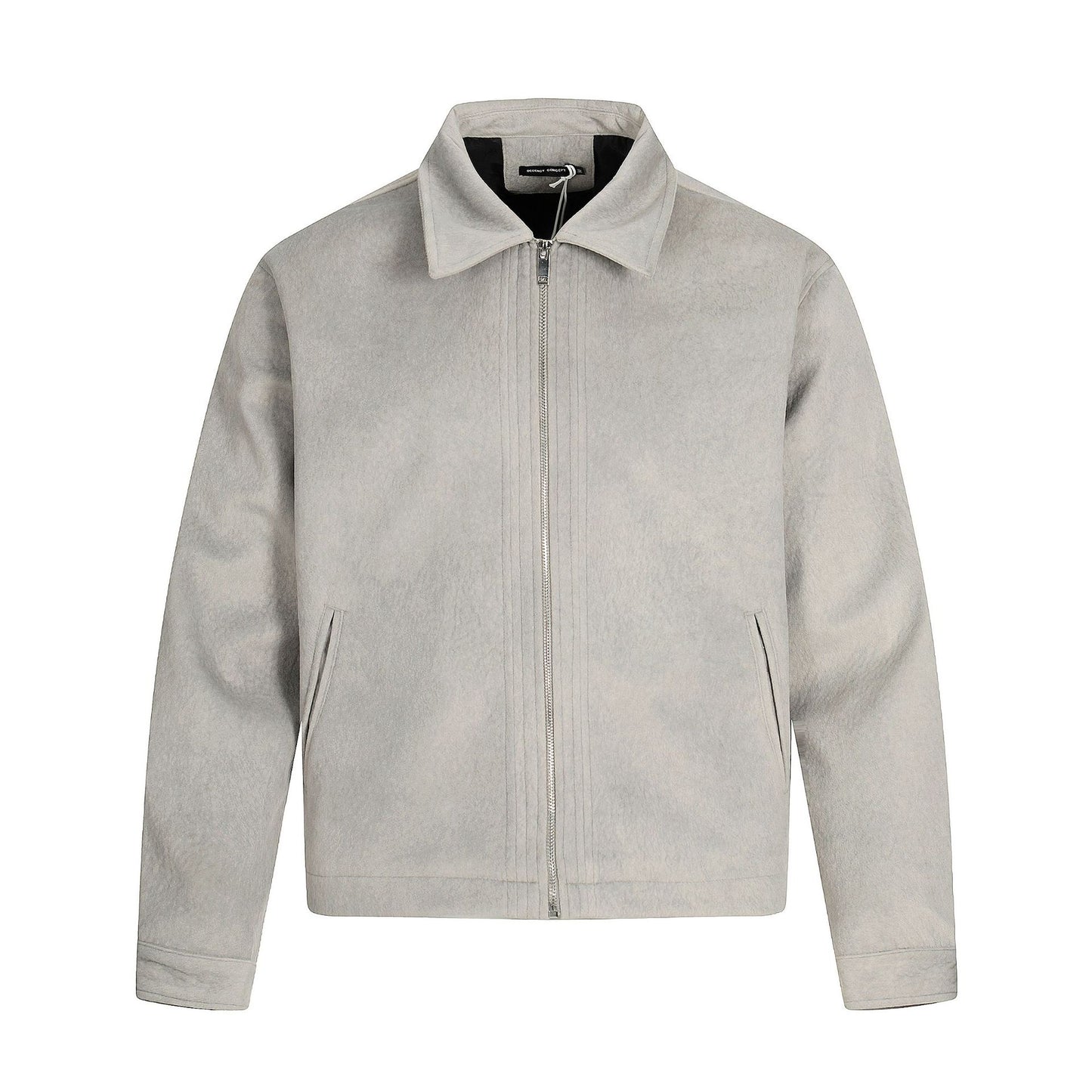 A men's short and wide shoulder jacket with windproof design