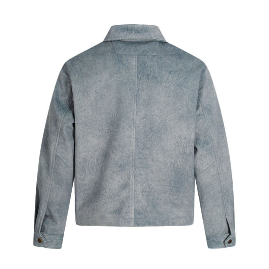 A men's short and wide shoulder jacket with windproof design
