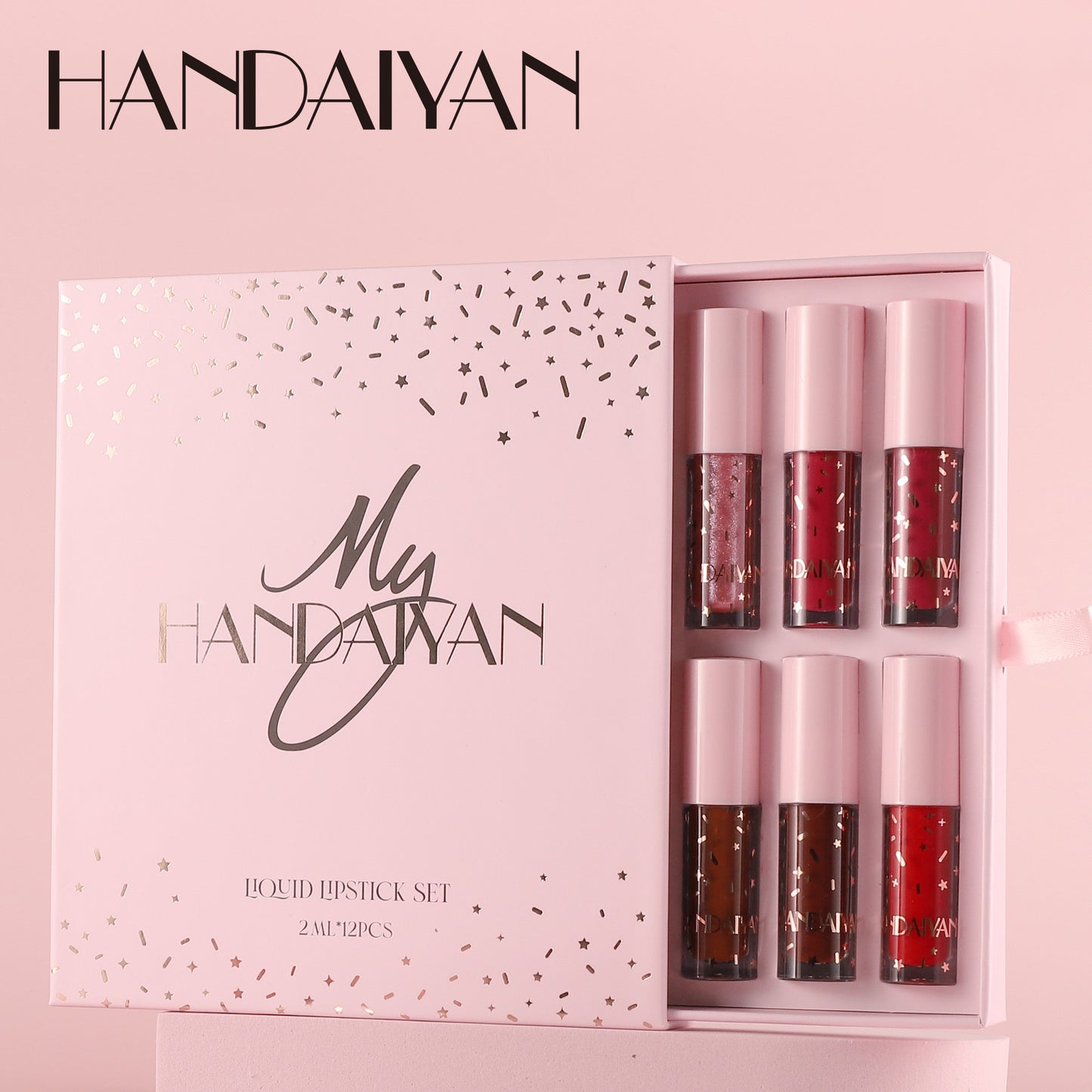 12-piece matte lip gloss anti-sticking cup handaiyan Lipstick Lip gloss Makeup