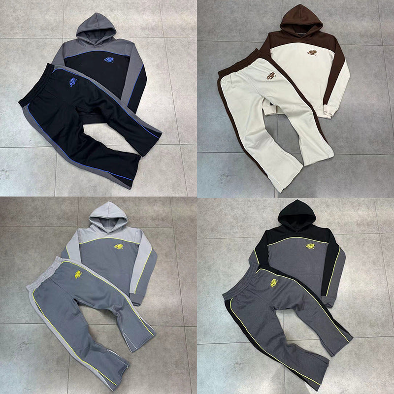 Syna World Tracksuit, a patchwork all LOGO hoodie, a niche American high street hoodie for casual wear