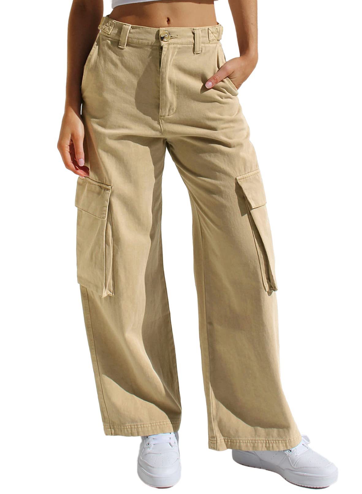 Multi-pocket cargo jeans woman